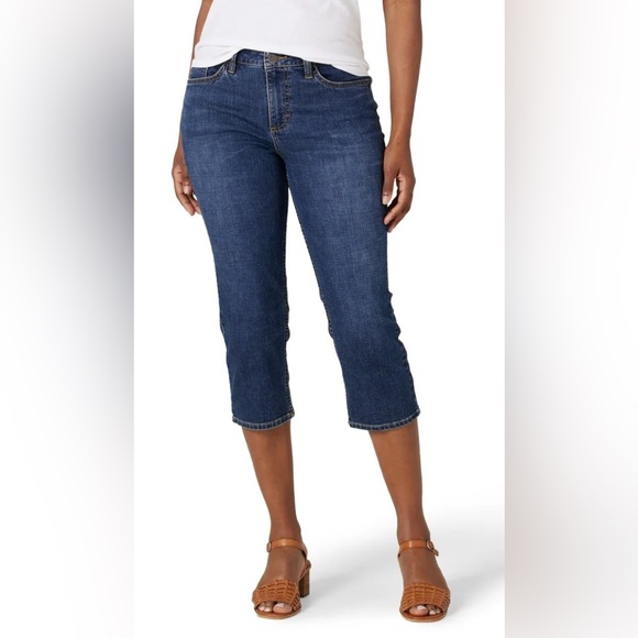 Lee Pants - Lee Regular Fit Mid Rise Denim Capris